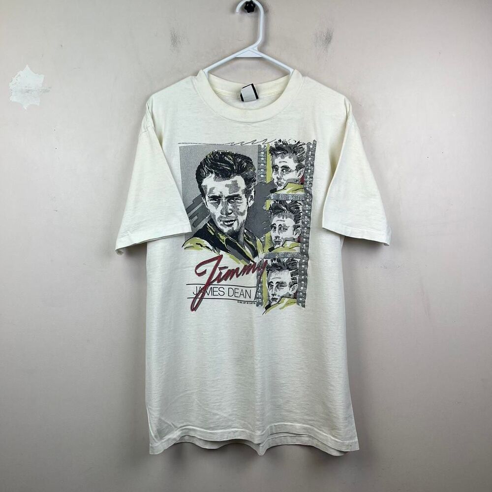 Vintage 1990 James Dean Jimmy White Graphic Tee Size XL